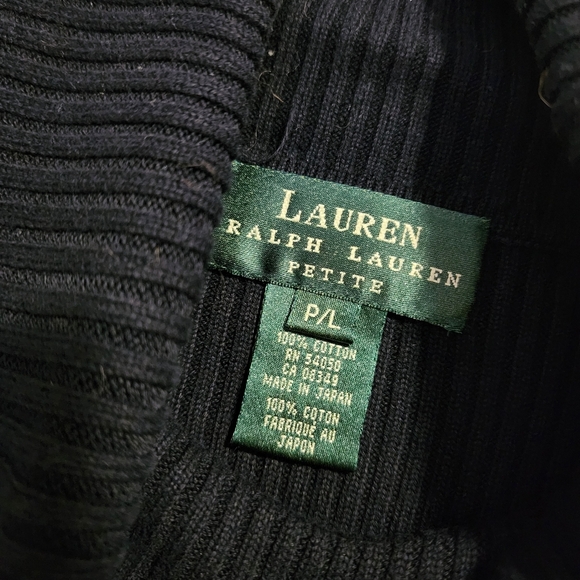 LAUREN RALPH LAUREN x VINTAGE Ribbed logo turtleneck in black Made in Japan PL - Picture 5 of 6